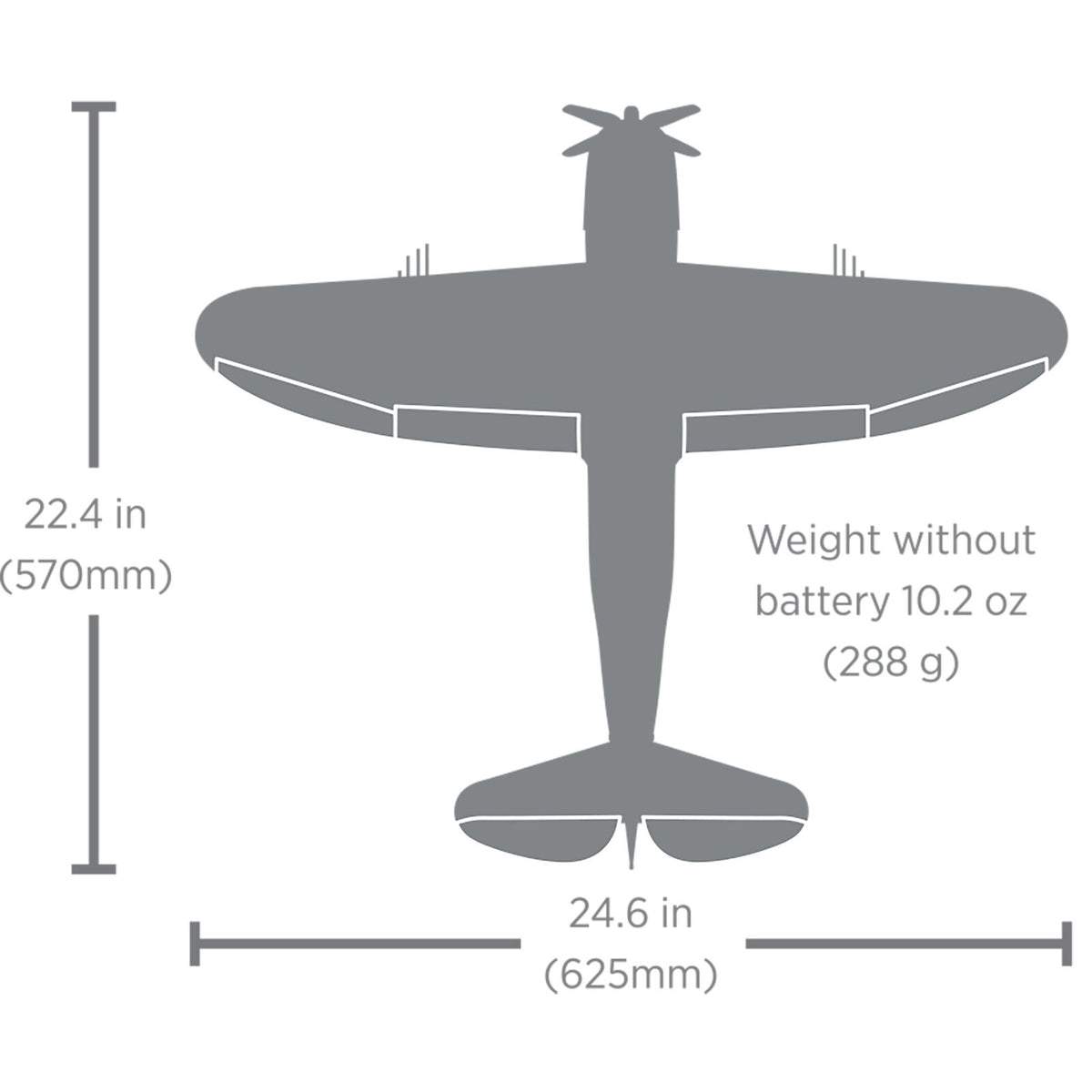 Micro P-47 Thunderbolt 625mm BNF Basic w/ AS3X+/SAFE Select