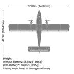 E-flite DHC-6 Twin Otter 1.4m BNF Basic with AS3X+ and SAFE Select Combo with Floats (EFL32050CF)
