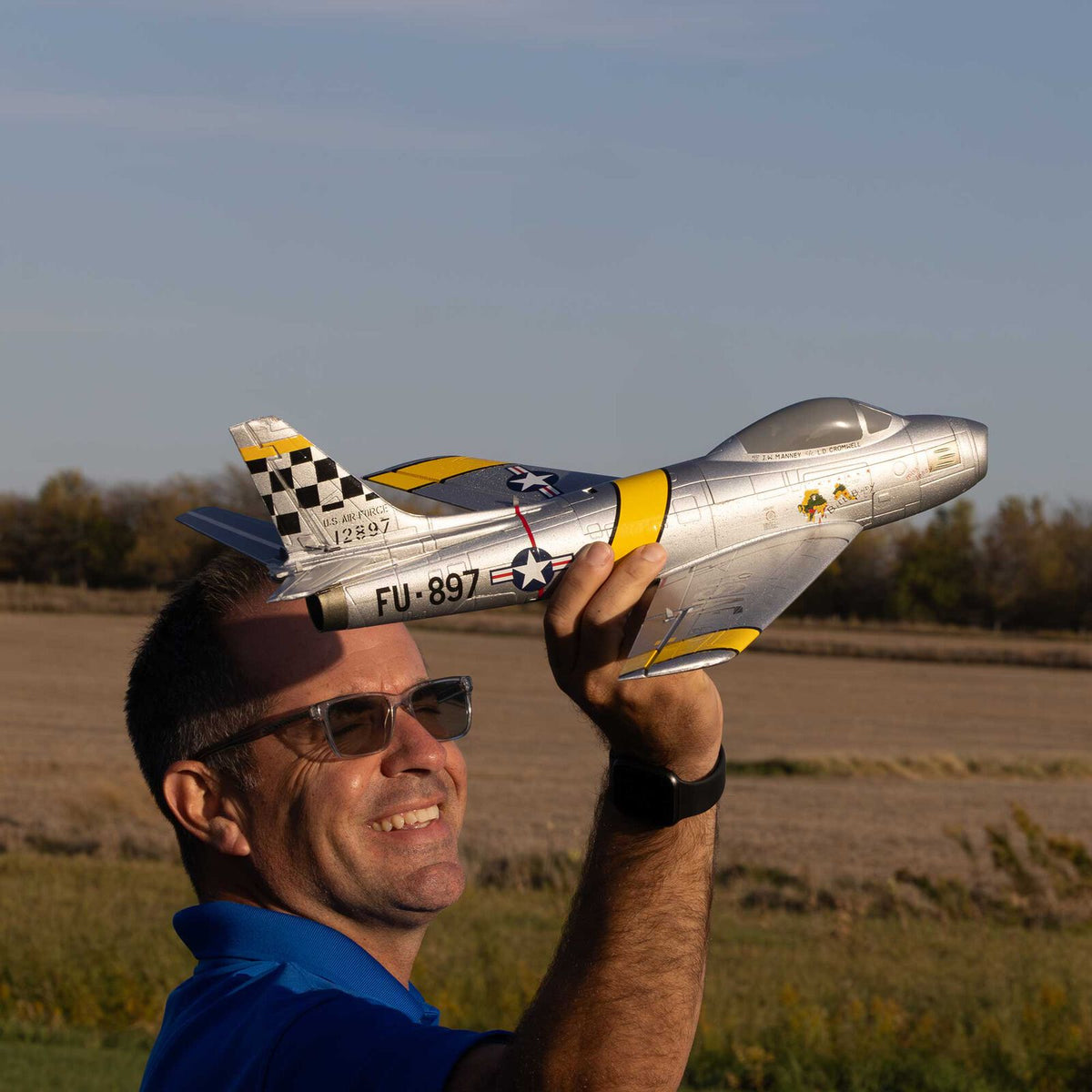 E-flite UMX F-86 Sabre 30mm EDF Jet BNF Basic with AS3X and SAFE Select (EFLU7050)