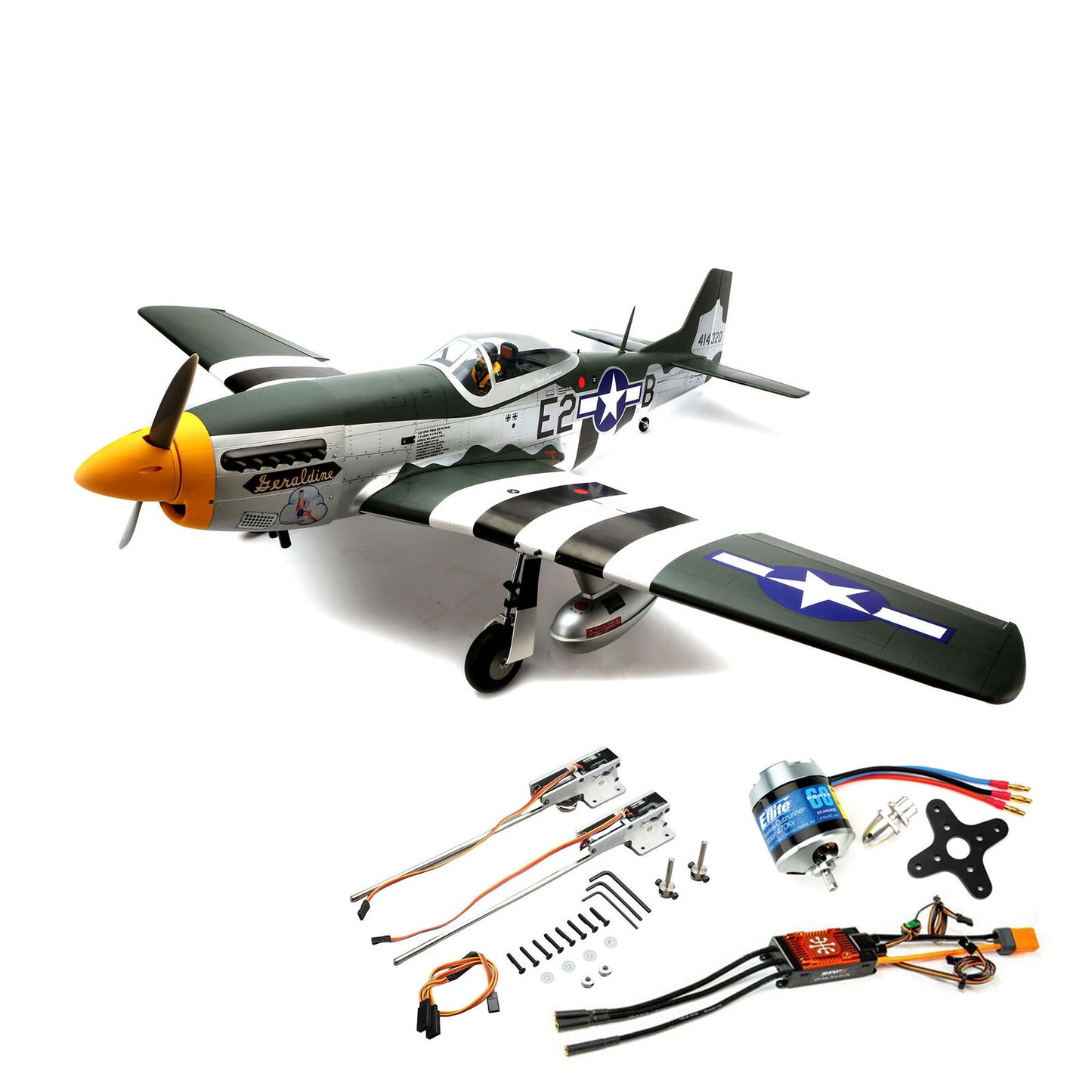 P-51D Mustang 20cc ARF  w/E-flite Retract Set, Motor & ESC