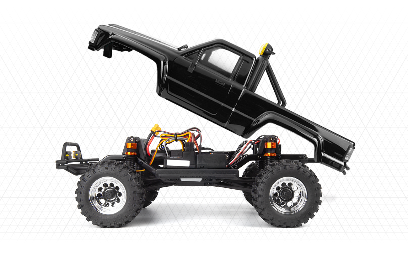 1/18 Venture Flux 1985 Toyota Hilux SR5, Brushless, Black: HPI160802