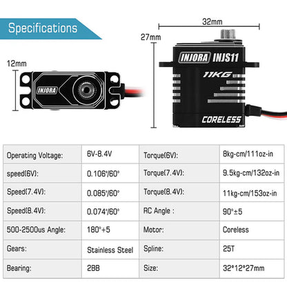 11KG Coreless High Torque Micro Servo TRX-4M