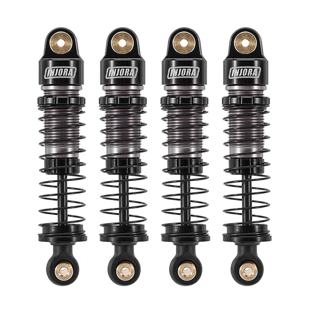 Injora Aluminum 40mm Big Bore Shocks, Black, 1/24 Axial SCX24 (4) (INJSCX24-179BK)