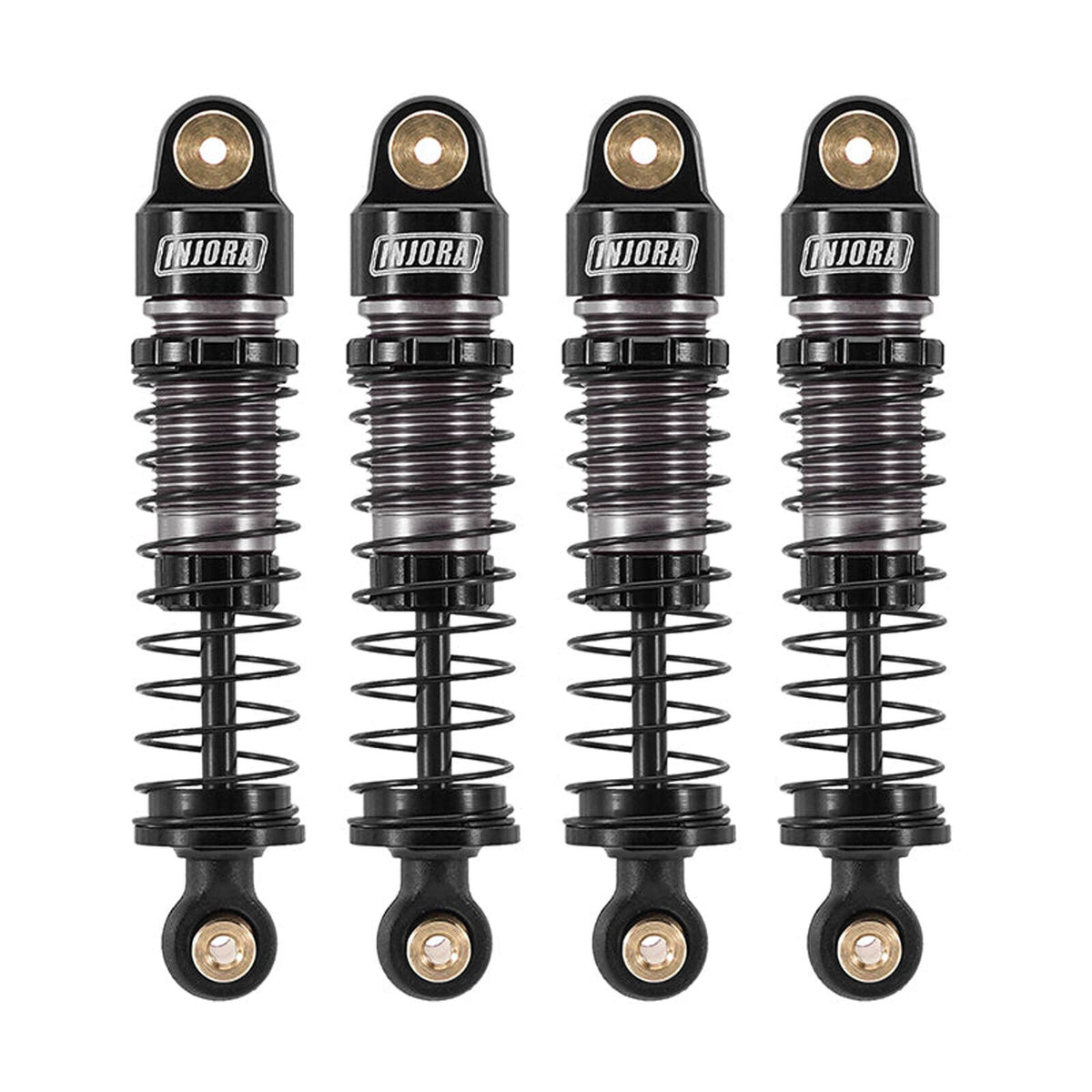 Injora Aluminum 40mm Big Bore Shocks, Black, 1/24 Axial SCX24 (4) (INJSCX24-179BK)