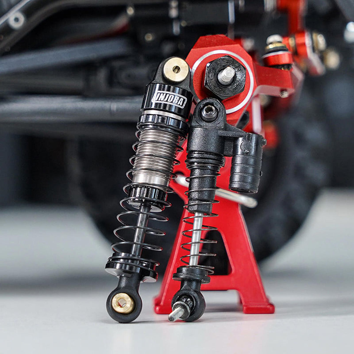 Injora Aluminum 40mm Big Bore Shocks, Black, 1/24 Axial SCX24 (4) (INJSCX24-179BK)