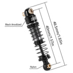 Injora Aluminum 40mm Big Bore Shocks, Black, 1/24 Axial SCX24 (4) (INJSCX24-179BK)