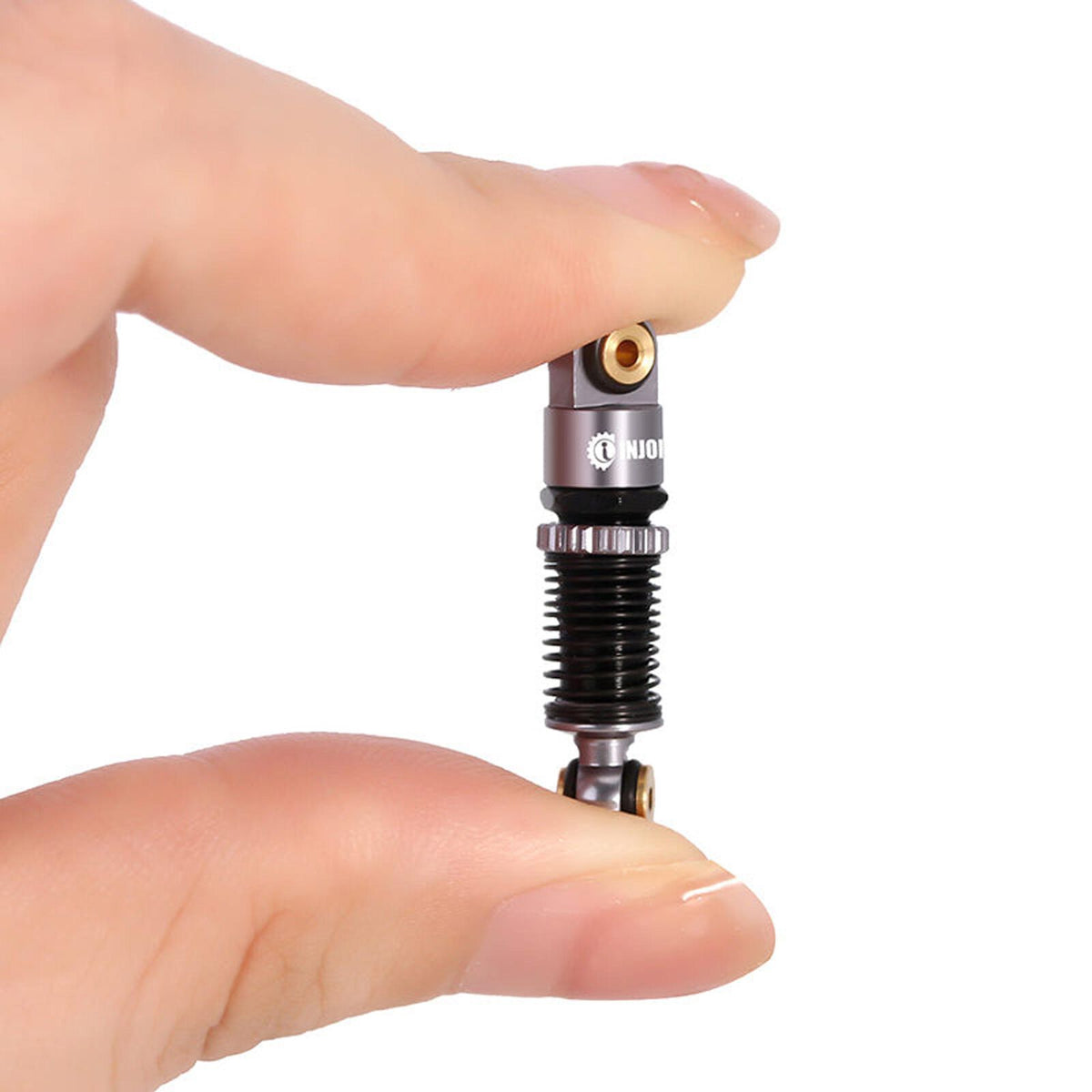 Injora Aluminum 43mm Threaded Oil Shocks, Grey, 1/24 Axial SCX24 (4) (INJSCX24-27GL-4)