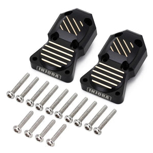 Injora Brass Differential Covers, Black, 1/24 Axial SCX24/ AX24 (2) (INJSCX24-37BK)