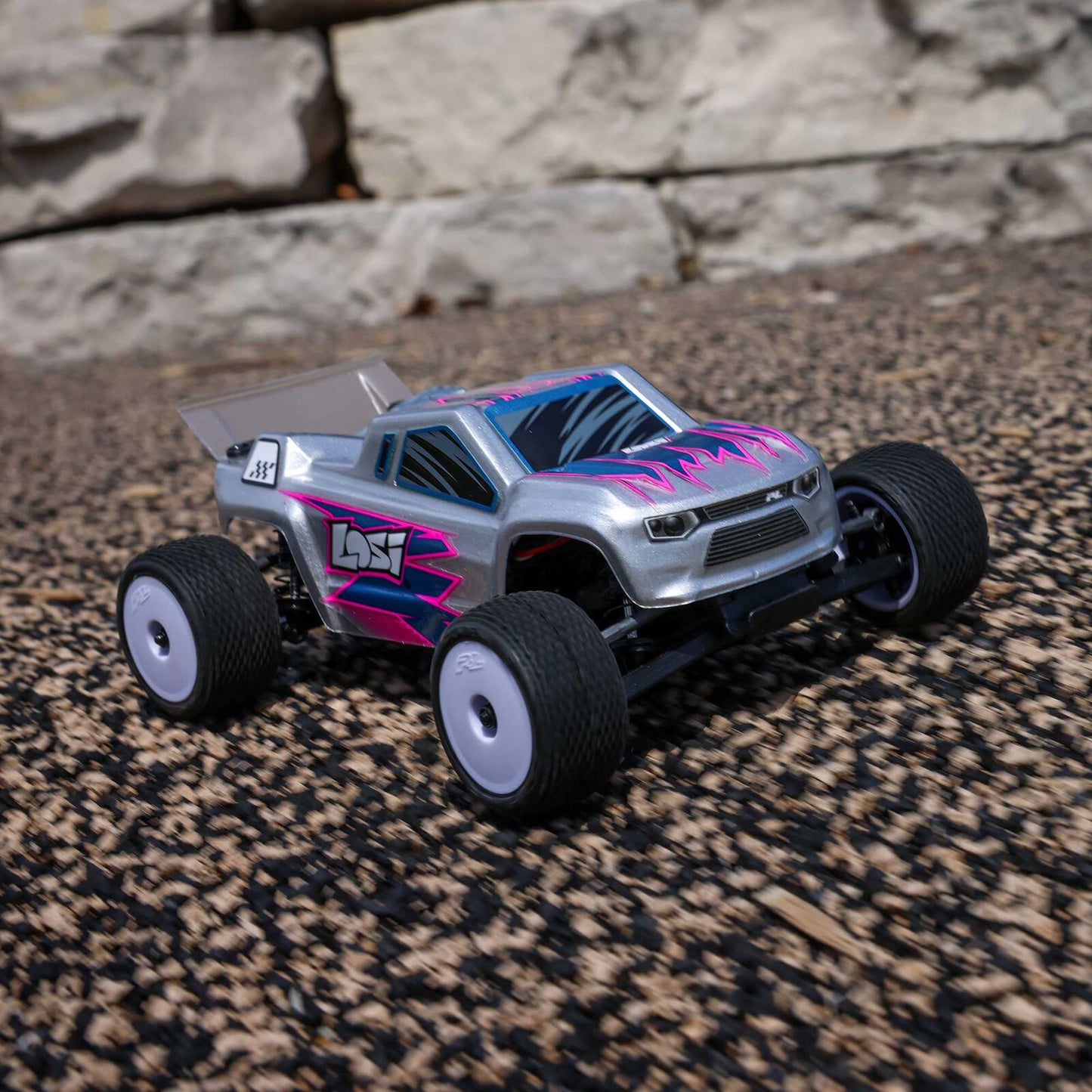 1/28 Micro-T 2WD Silver RTR : LOS-1392T2
