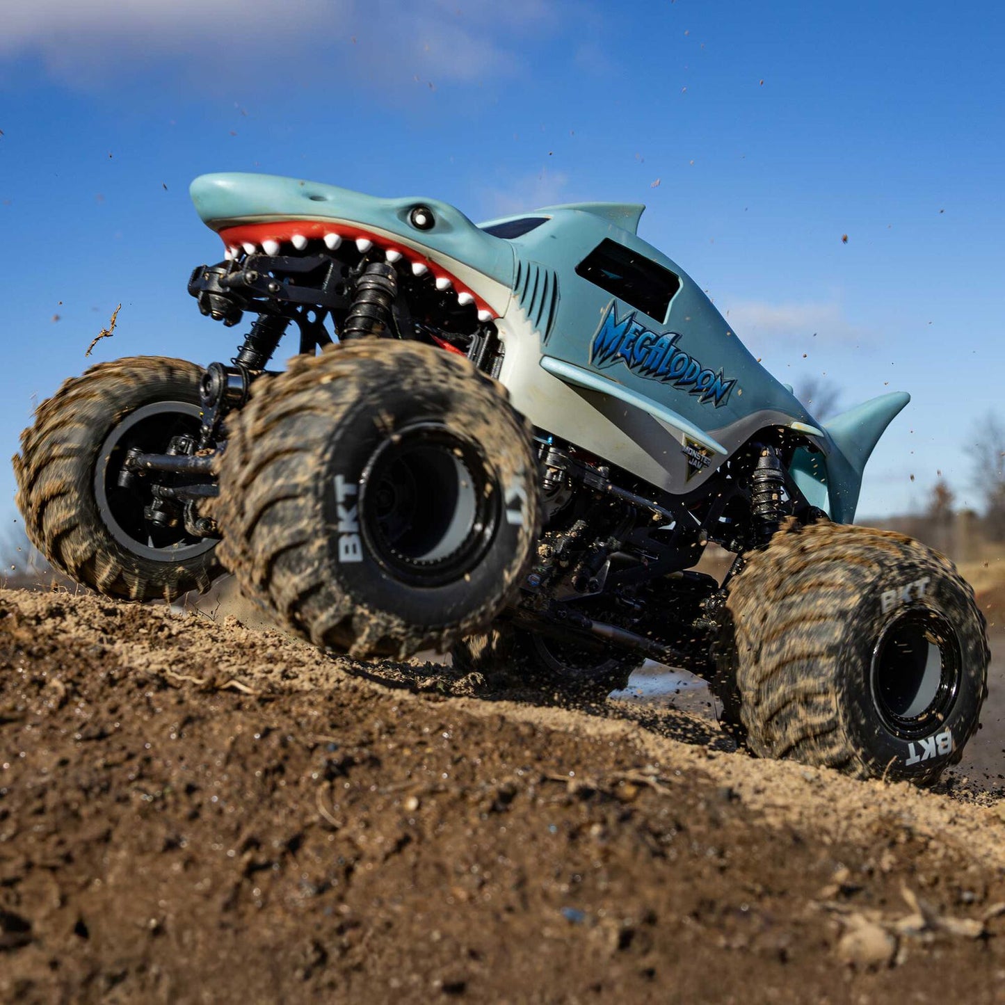 1/18 Mini LMT Megalodon 2S 4X4 RTR Monster Truck (Battery & Charger Included), Blue :LOS01026T3