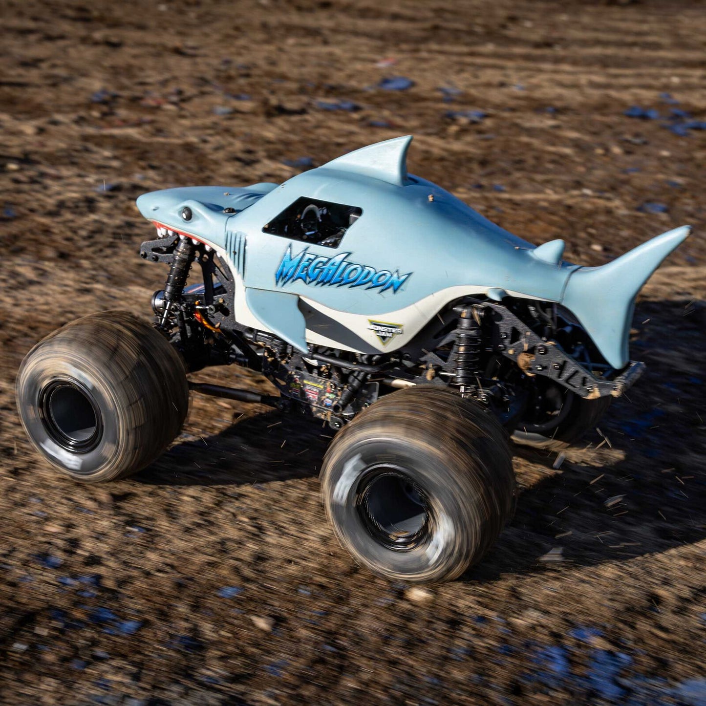 1/18 Mini LMT Megalodon 2S 4X4 RTR Monster Truck (Battery & Charger Included), Blue :LOS01026T3