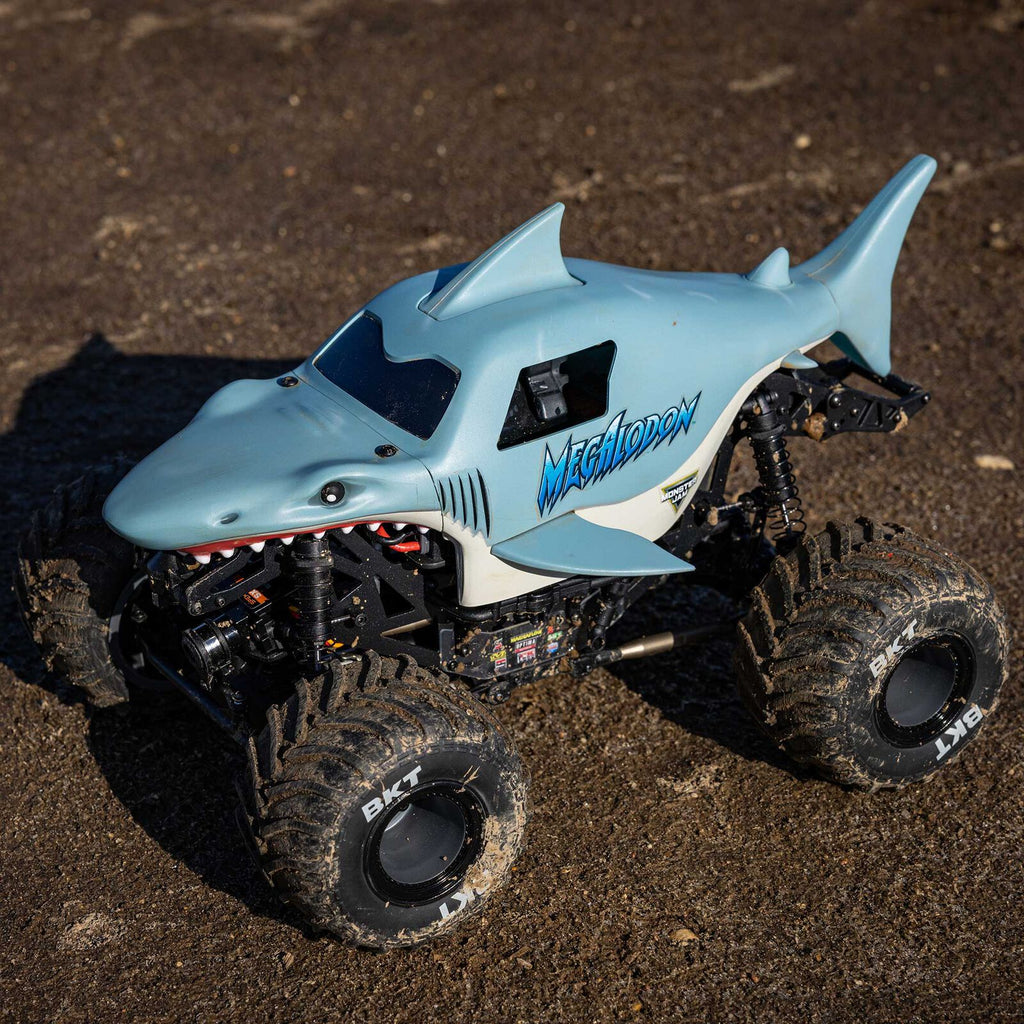 1/18 Mini LMT Megalodon 2S 4X4 RTR Monster Truck (Battery & Charger Included), Blue :LOS01026T3
