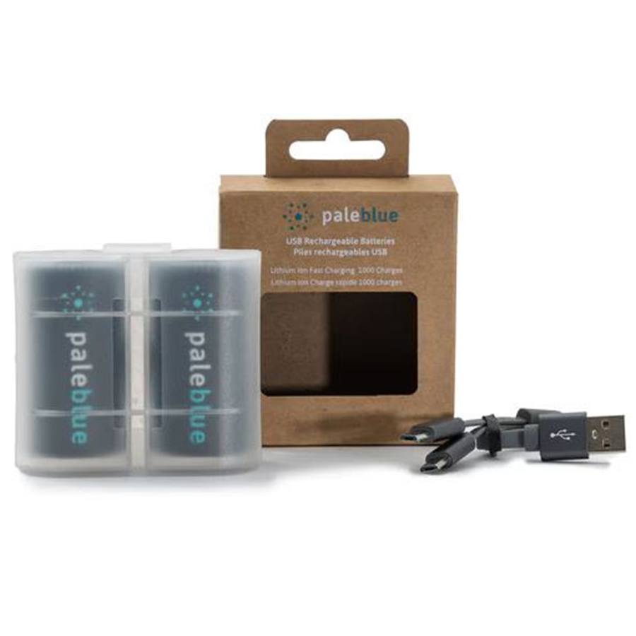 Pale Blue Lithium Ion Rechargeable D  Batteries 2pk