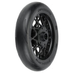 Pro-Line 1/4 Supermoto Front Tire, Mounted on Black Wheel for Promoto-MX (PRO1022210)