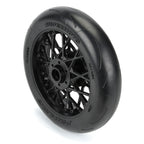 Pro-Line 1/4 Supermoto Front Tire, Mounted on Black Wheel for Promoto-MX (PRO1022210)