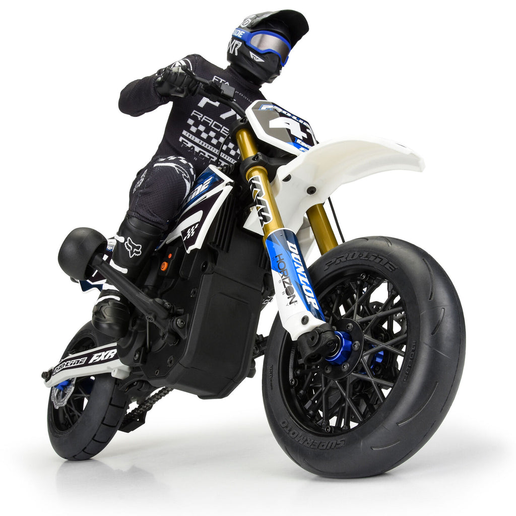 Pro-Line 1/4 Supermoto Front Tire, Mounted on Black Wheel for Promoto-MX (PRO1022210)