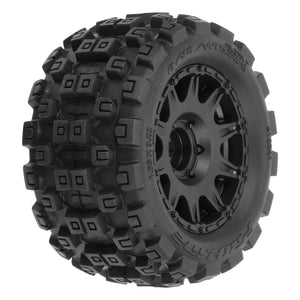 Badlands MX 1.85" All-Terrain (4) Mounted Raid Black 12mm Hex Wheels for Granite GROM