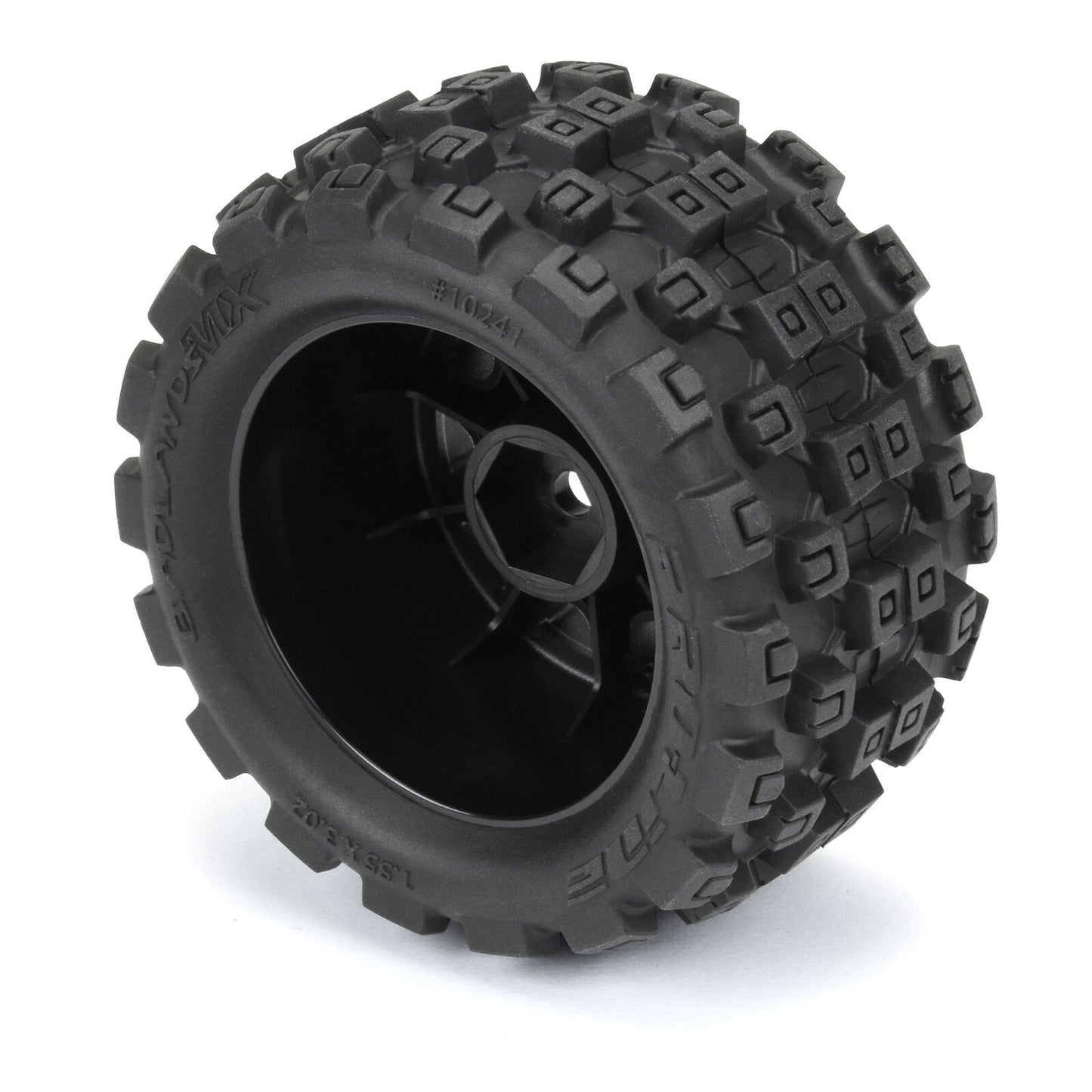 Badlands MX 1.85" All-Terrain (4) Mounted Raid Black 12mm Hex Wheels for Granite GROM