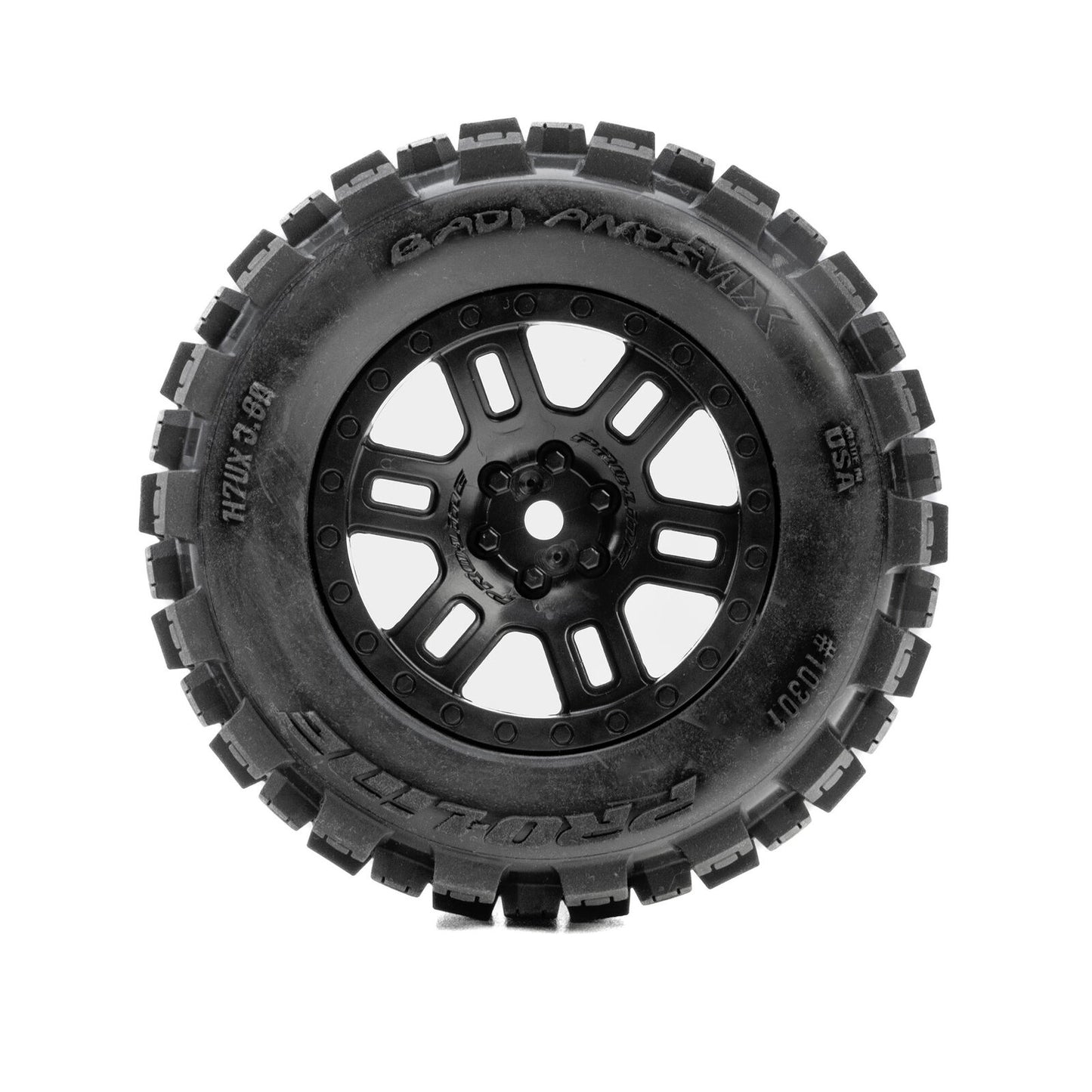 1/12 Badlands F/R Tires MTD 12mm Black Split Six (2) for ARRMA MINI KRATON