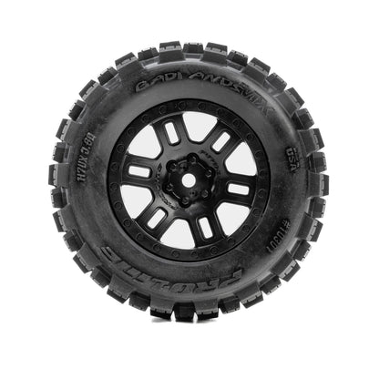 1/12 Badlands F/R Tires MTD 12mm Black Split Six (2) for ARRMA MINI KRATON
