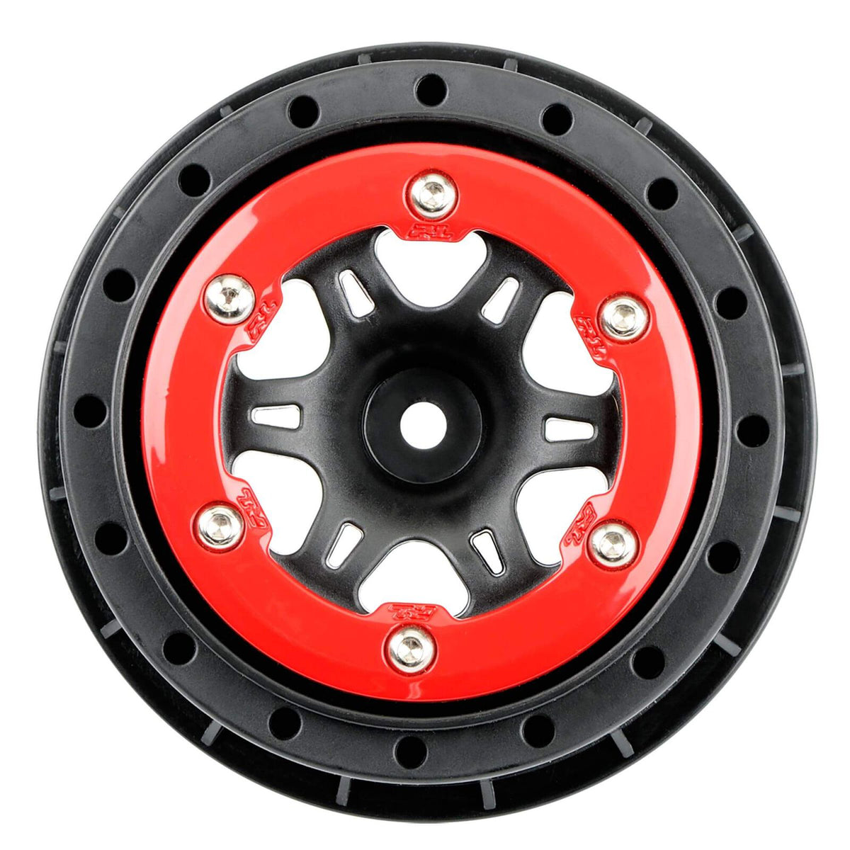 Pro-Line Sixer 2.2/3.0 Red/Black Bead-Loc R Wheels (2): SLH (PRO271504)