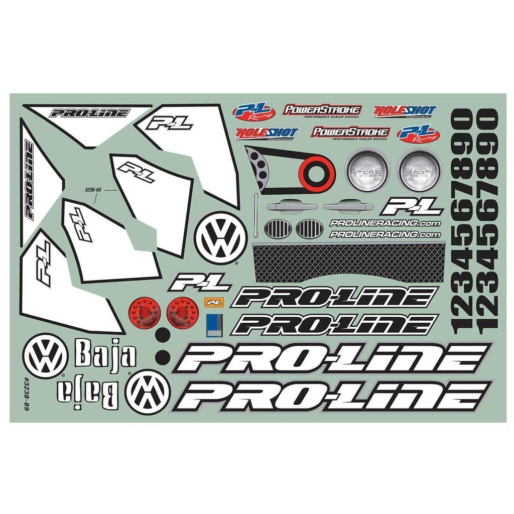 Pro-Line 1/10 Volkswagon Full Fender Baja Bug Clear Body: Slash (PRO323863)