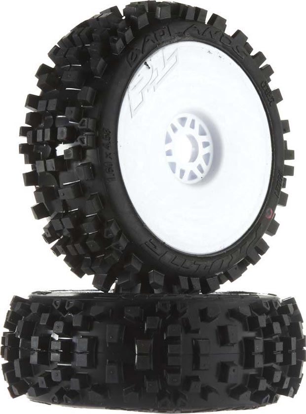 1/8 Badlands XTR All Terrain Mnt V2 White Whl: BX