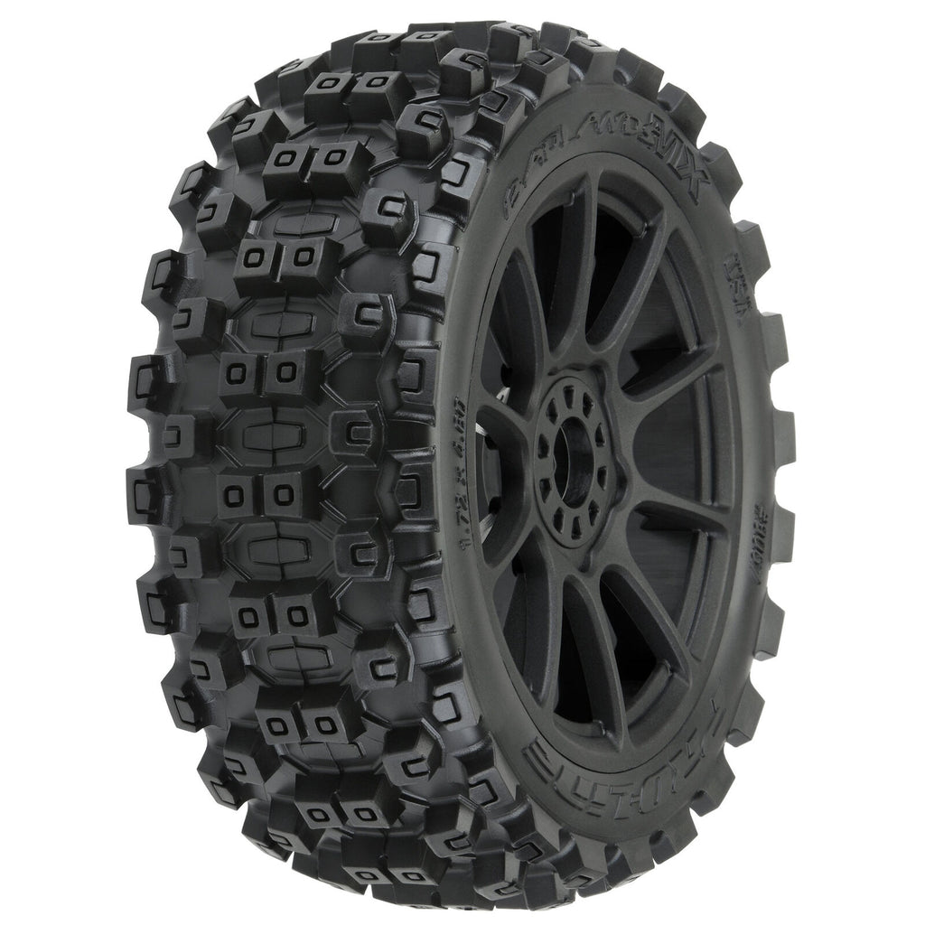 Badlands MX M2 1/8 MTD Mach 10 Black Wheels F/R