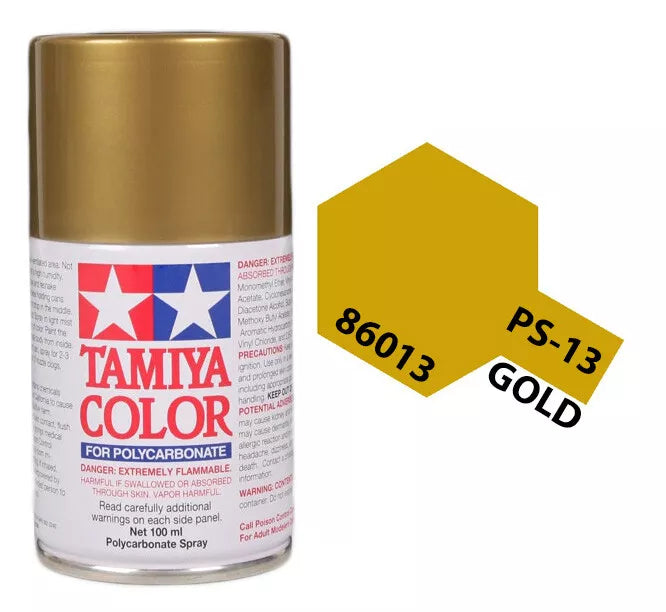 Tamiya PS-13 Gold Polycarbonate Spray Paint, 100ml product photo