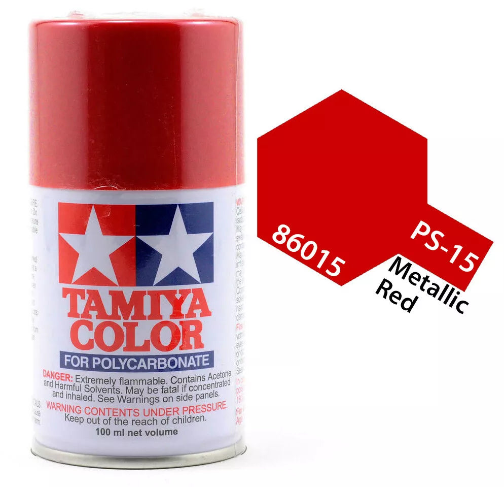 Tamiya PS-15 Metallic Red Polycarbonate Spray Paint, 100ml product photo