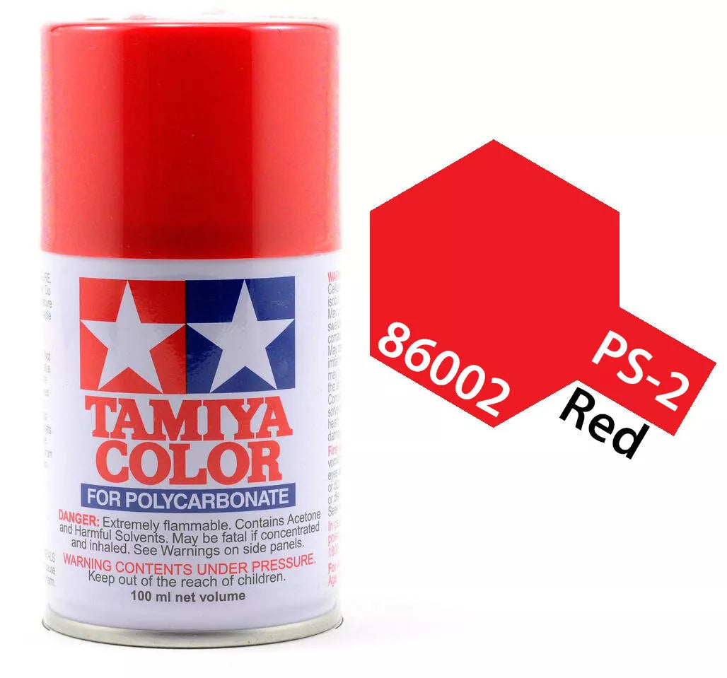Tamiya PS-2 Red Polycarbonate Spray Paint, 100ml product photo