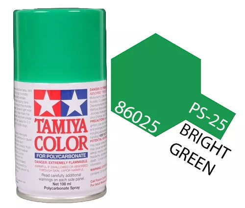 Tamiya PS-25 Bright Green Polycarbonate Spray Paint, 100ml product photo