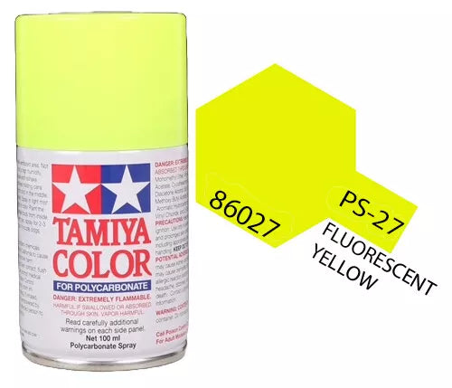Tamiya PS-27 Fluorescent Yellow Polycarbonate Spray Paint, 100ml product photo