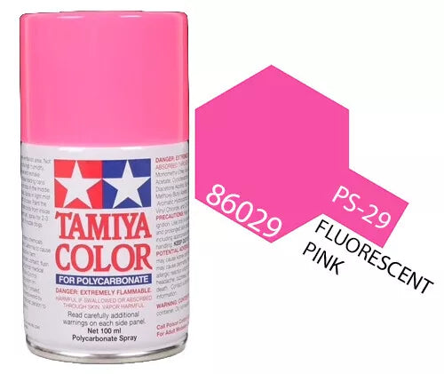 Tamiya PS-29 Fluorescent Pink Polycarbonate Spray Paint, 100ml product photo