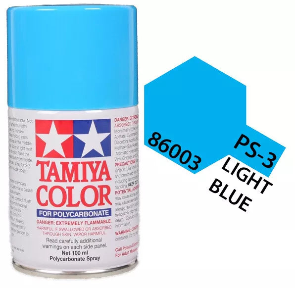 Tamiya PS-3 Light Blue Polycarbonate Spray Paint, 100ml product photo
