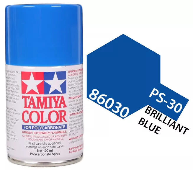 Tamiya PS-30 Brilliant Blue Polycarbonate Spray Paint, 100ml product photo