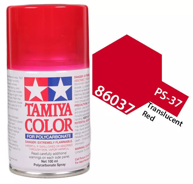 Tamiya PS-37 Translucent Red Polycarbonate Spray Paint, 100ml product photo