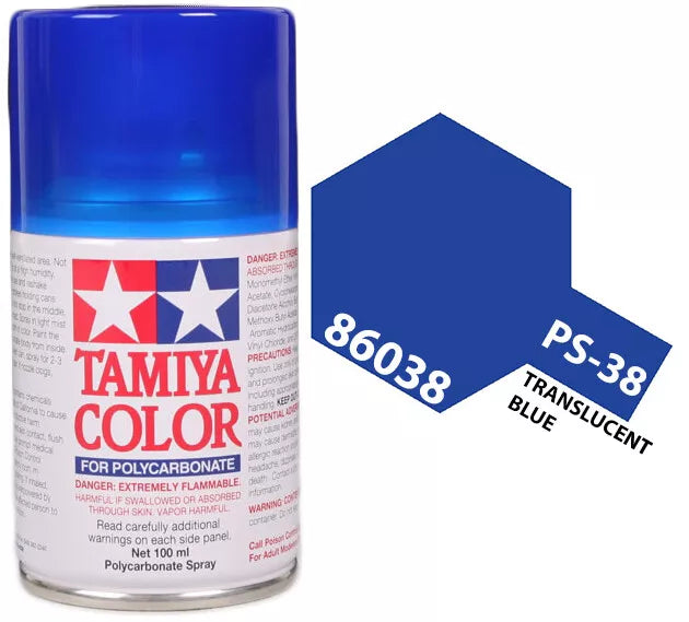 Tamiya PS-38 Translucent Blue Polycarbonate Spray Paint, 100ml product photo