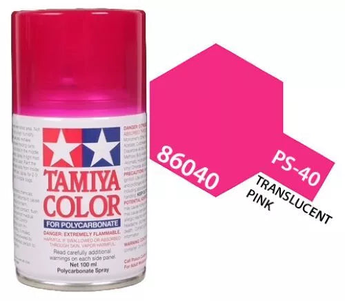 Tamiya PS-40 Translucent Pink Polycarbonate Spray Paint, 100ml product photo