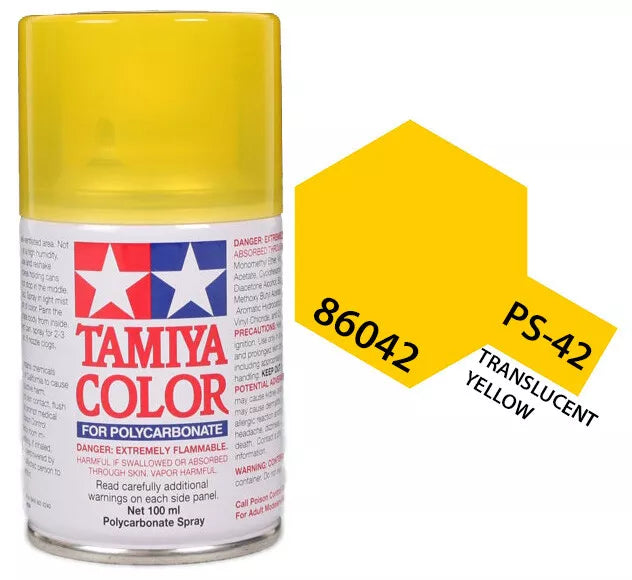 Tamiya PS-42 Translucent Yellow Polycarbonate Spray Paint, 100ml product photo
