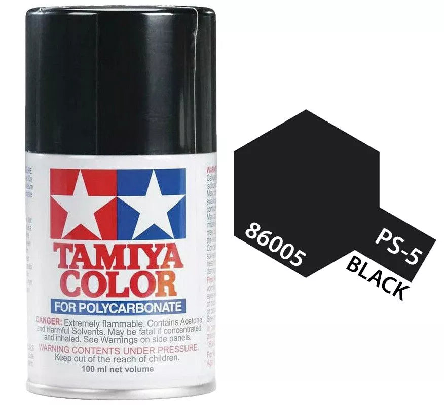 Tamiya PS-5 Black Polycarbonate Spray Paint, 100ml product photo