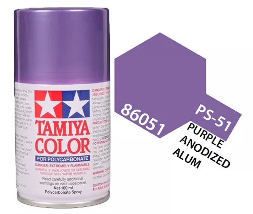 Tamiya PS-51 Purple Anodized Aluminum Polycarbonate Spray Paint, 100ml product photo