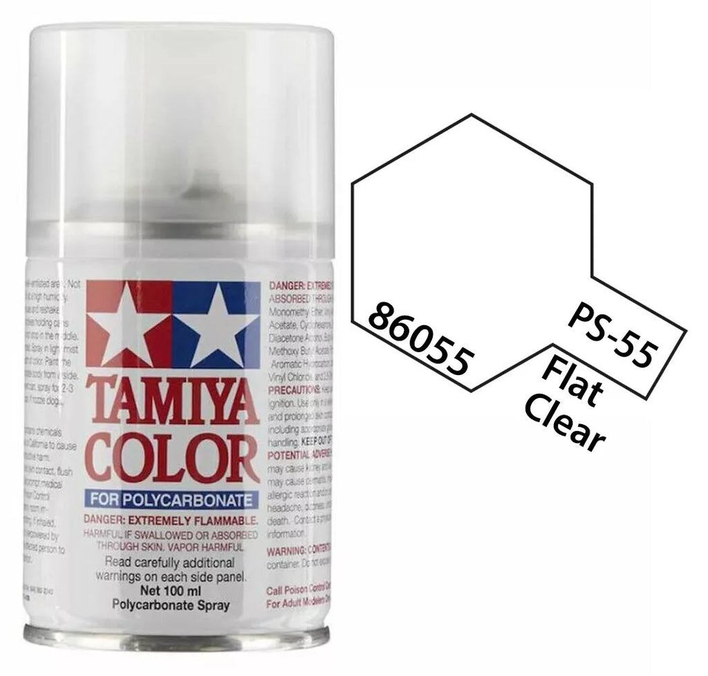 Tamiya PS-55 Flat Clear Polycarbonate Spray Paint, 100ml product photo