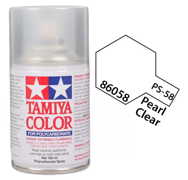 Tamiya PS-58 Pearl Clear Polycarbonate Spray Paint, 100ml product photo
