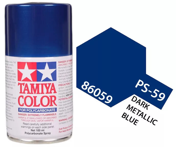 Tamiya PS-59 Dark Metallic Blue Polycarbonate Spray Paint, 100ml product photo