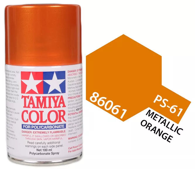 Tamiya PS-61 Metallic Orange Polycarbonate Spray Paint, 100ml product photo