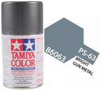 Tamiya PS-63 Bright Gun Metal Polycarbonate Spray Paint, 100ml product photo