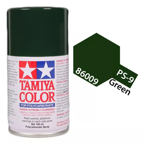 Tamiya PS-9 Green Polycarbonate Spray Paint, 100ml product photo