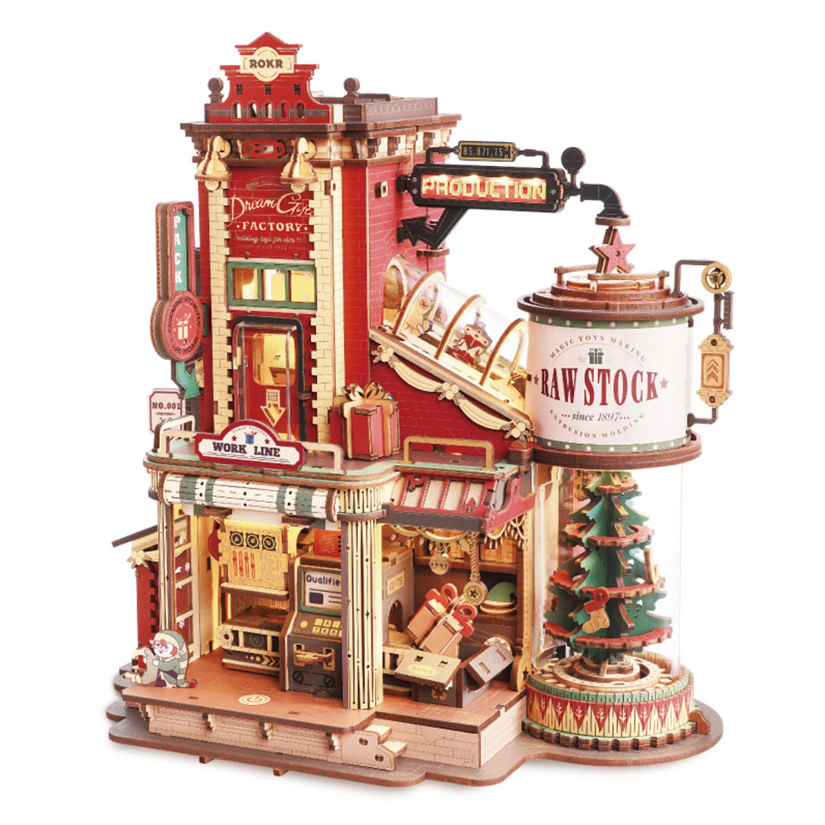 Robotime Christmas Dream Gift Factory Wooden Music Box (ROEEAB01)