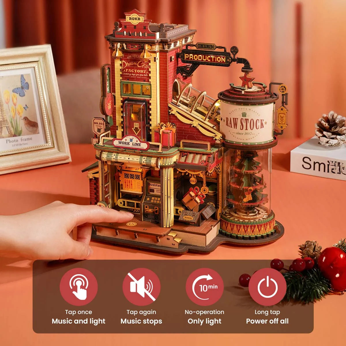 Christmas Dream Gift Factory Wooden Music Box